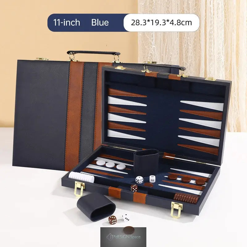 Roll-up-Backgammon-Set aus Leder – tragbares Brettspiel für unterwegs, draußen und die Familie, praktischer Faltkoffer