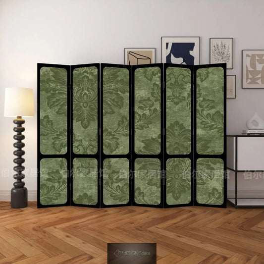 Medieval French Green Lawn American Screen Partition Living Room Bedroom Sofa Background Cover Entryway Entryway Movable Folding