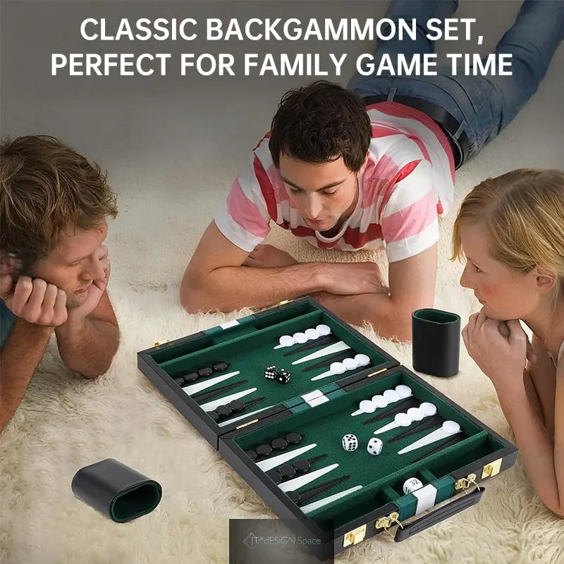 Roll-up-Backgammon-Set aus Leder – tragbares Brettspiel für unterwegs, draußen und die Familie, praktischer Faltkoffer