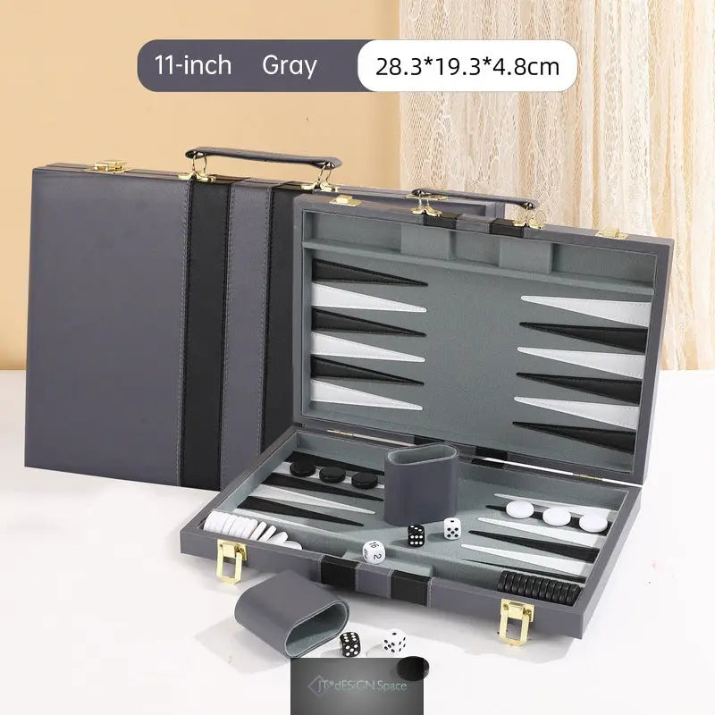 Roll-up-Backgammon-Set aus Leder – tragbares Brettspiel für unterwegs, draußen und die Familie, praktischer Faltkoffer