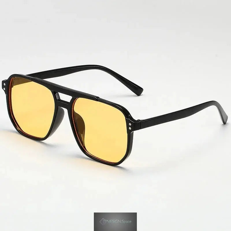 Vintage Herren Damen große Sonnenbrille Herren eckige Brille Marken Designer Unisex Sonnenbrille Schwarze Gläser Männlich Weiblich Sonnenbrille UV400