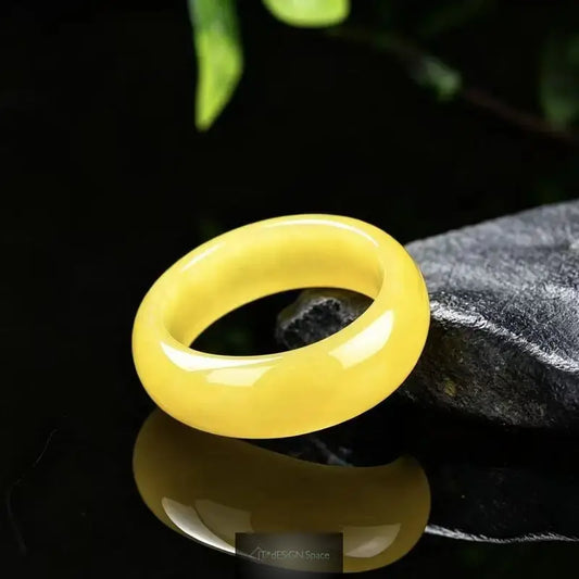 Genuine A-grade jadeite ring with full yellow color and rich pigment, exquisite jade jewelry pendant