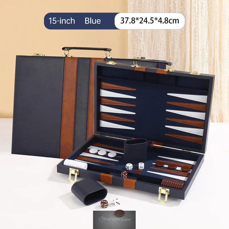 Roll-up-Backgammon-Set aus Leder – tragbares Brettspiel für unterwegs, draußen und die Familie, praktischer Faltkoffer