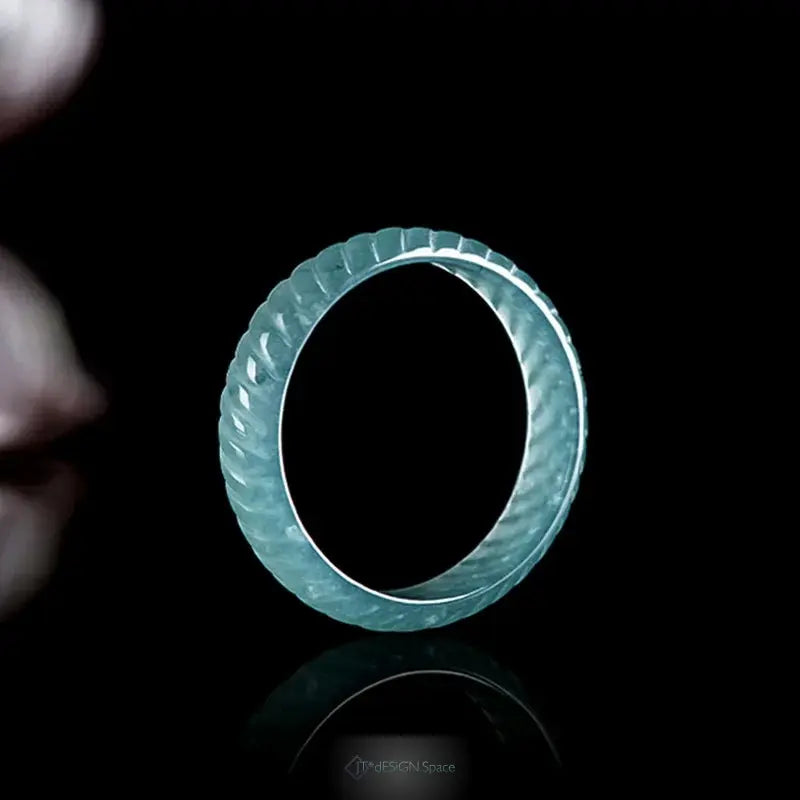Blaue Ringe aus echter birmanischer Jadeit, luxuriöse geschnitzte Smaragdgeschenke, Vintage-Amulett, Designer-Schmuckaccessoires aus natürlicher birmanischer Jade