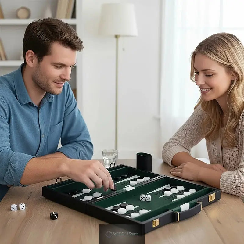 Roll-up-Backgammon-Set aus Leder – tragbares Brettspiel für unterwegs, draußen und die Familie, praktischer Faltkoffer