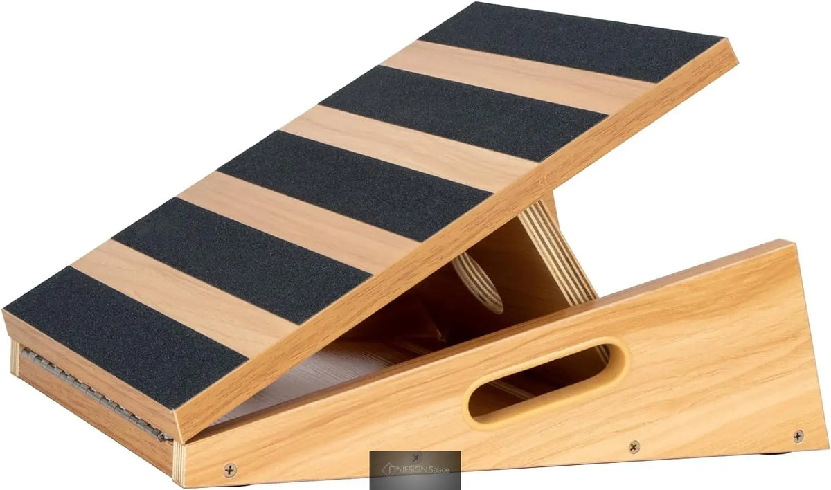 Wooden Slant Board, 5 Adjustable Angles, 500 Lb, Side Handle
