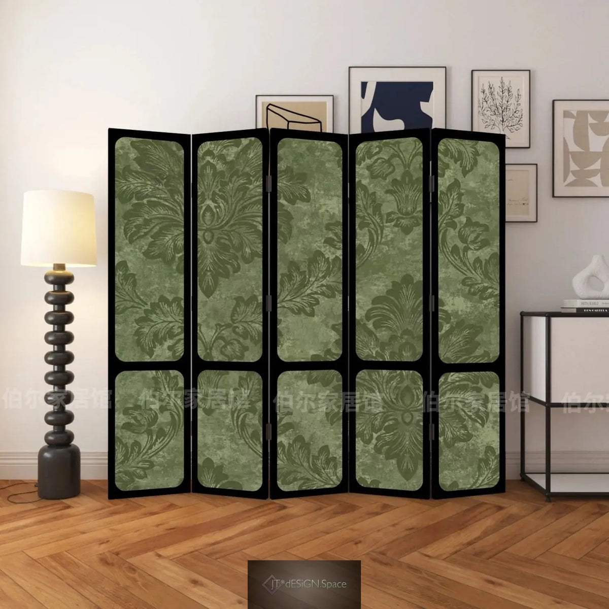 Mittelalterliches französisches Grün Rasen Amerikanische Raumteiler Wohnzimmer Schlafzimmer Sofa Hintergrunddecke Flur Flur Mobil Klappbar