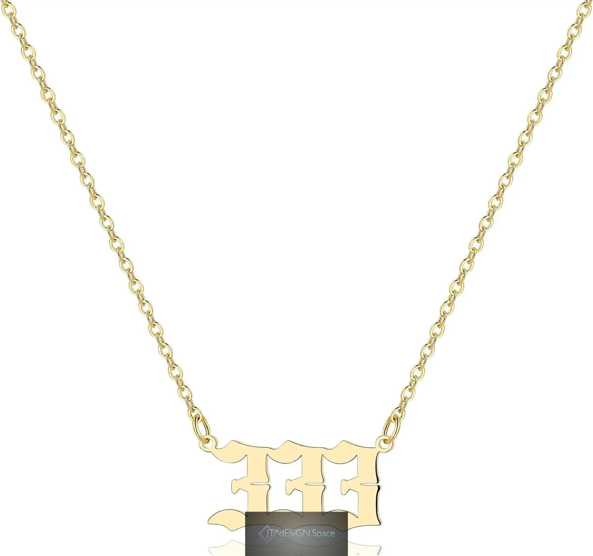 Angel Number Necklace for Women, 18K Gold Plated 000 111 222 333 444 555 666 777 888 999 Necklace Numerology Jewelry