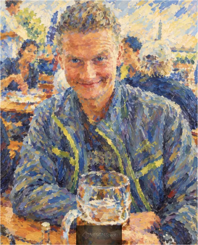 Main image Ein lächelnder Mann im Biergarten