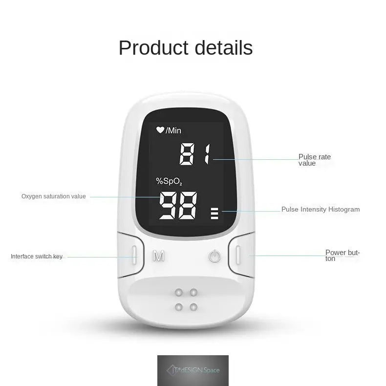 A2 Finger-Pulsoximeter mit LED-Display, Blutsauerstoff- & Herzfrequenzmessgerät für Senioren