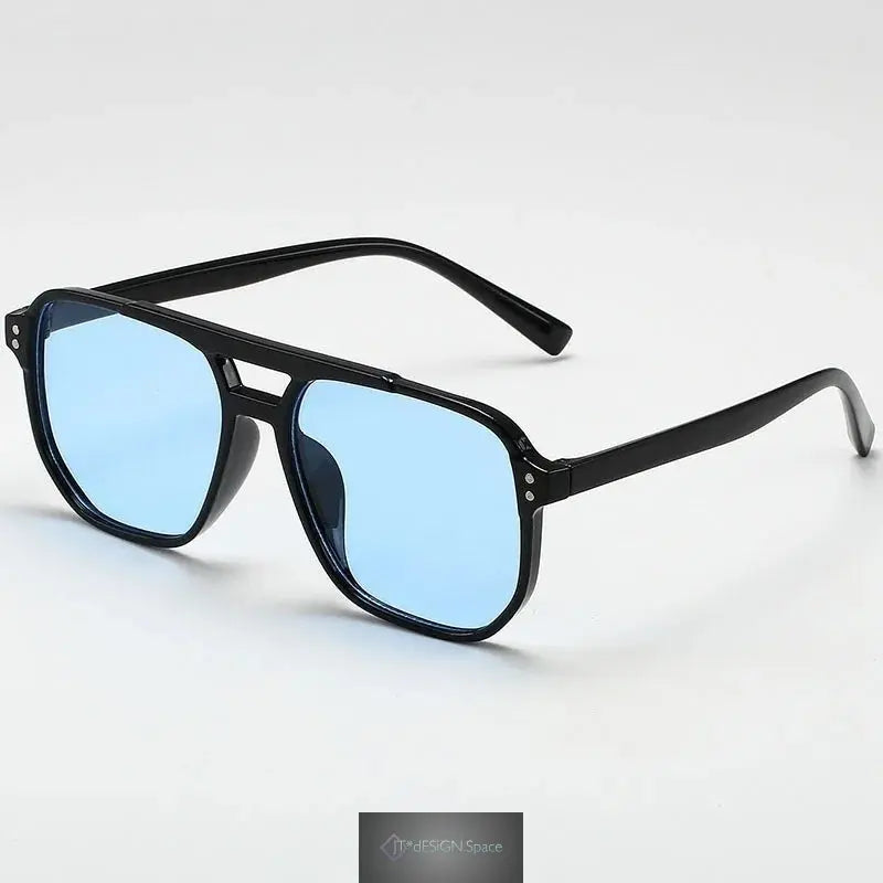 Vintage Herren Damen große Sonnenbrille Herren eckige Brille Marken Designer Unisex Sonnenbrille Schwarze Gläser Männlich Weiblich Sonnenbrille UV400
