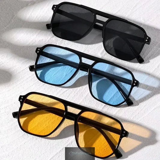 Vintage Men Women Big Sunglasses Men Square Shades Brand Designer Unisex Sun Glasses Black Lense Male Female Sunglasses UV400