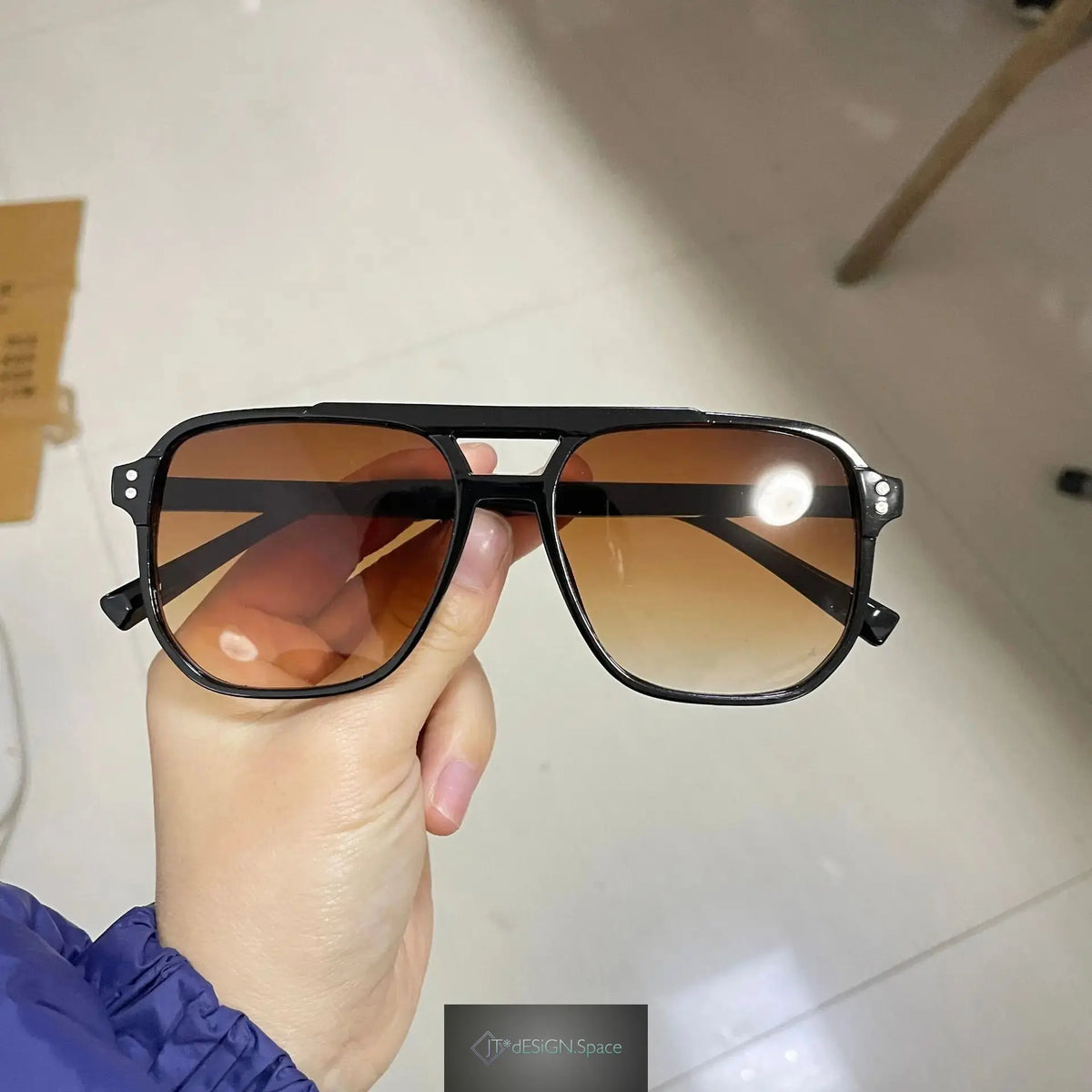 Vintage Herren Damen große Sonnenbrille Herren eckige Brille Marken Designer Unisex Sonnenbrille Schwarze Gläser Männlich Weiblich Sonnenbrille UV400