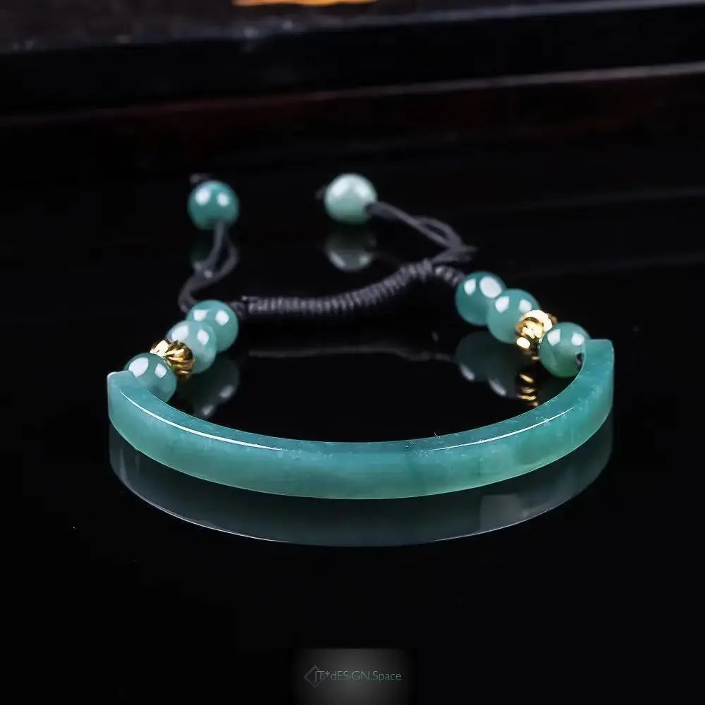 Myanmar Jadeit Armband – Geschnitzter Edelstein, Natürlicher Burmesischer Jade, Talisman & Modeschmuck für Damen