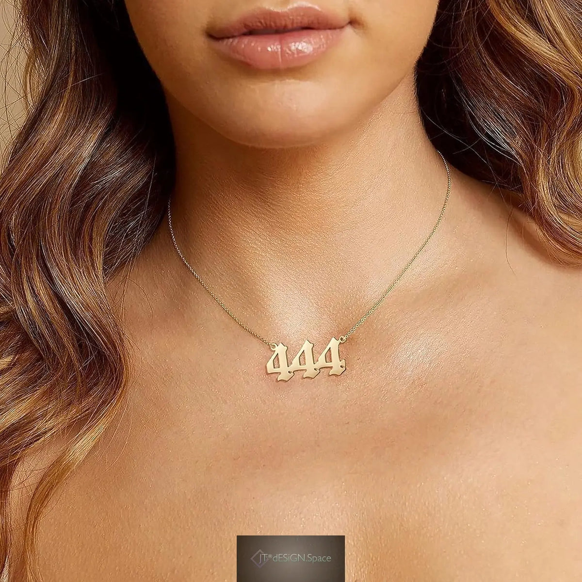 Angel Number Necklace for Women, 18K Gold Plated 000 111 222 333 444 555 666 777 888 999 Necklace Numerology Jewelry