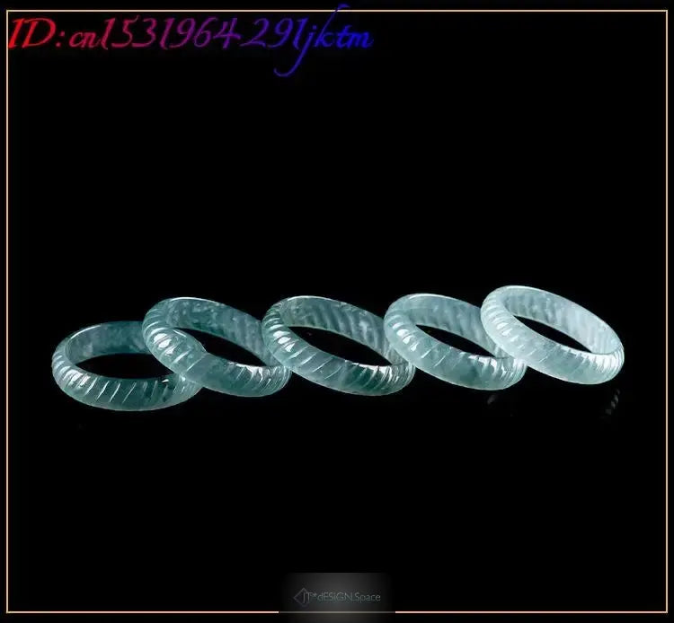 Blaue Ringe aus echter birmanischer Jadeit, luxuriöse geschnitzte Smaragdgeschenke, Vintage-Amulett, Designer-Schmuckaccessoires aus natürlicher birmanischer Jade